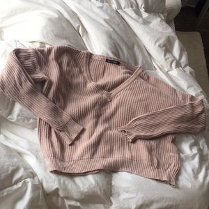 Pink brandy melville knit cropped sweater